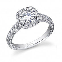 0.73tw Semi-Mount Engagement Ring With 1.5ct Head 3/4 Way - sy652