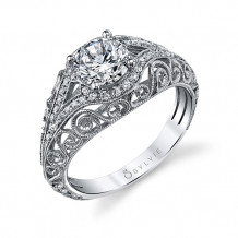 0.23tw Semi-Mount Engagement Ring With 1ct Round Head - s1203