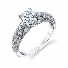 0.41tw Semi-Mount Engagement Ring With 1ct Round Head - s1239